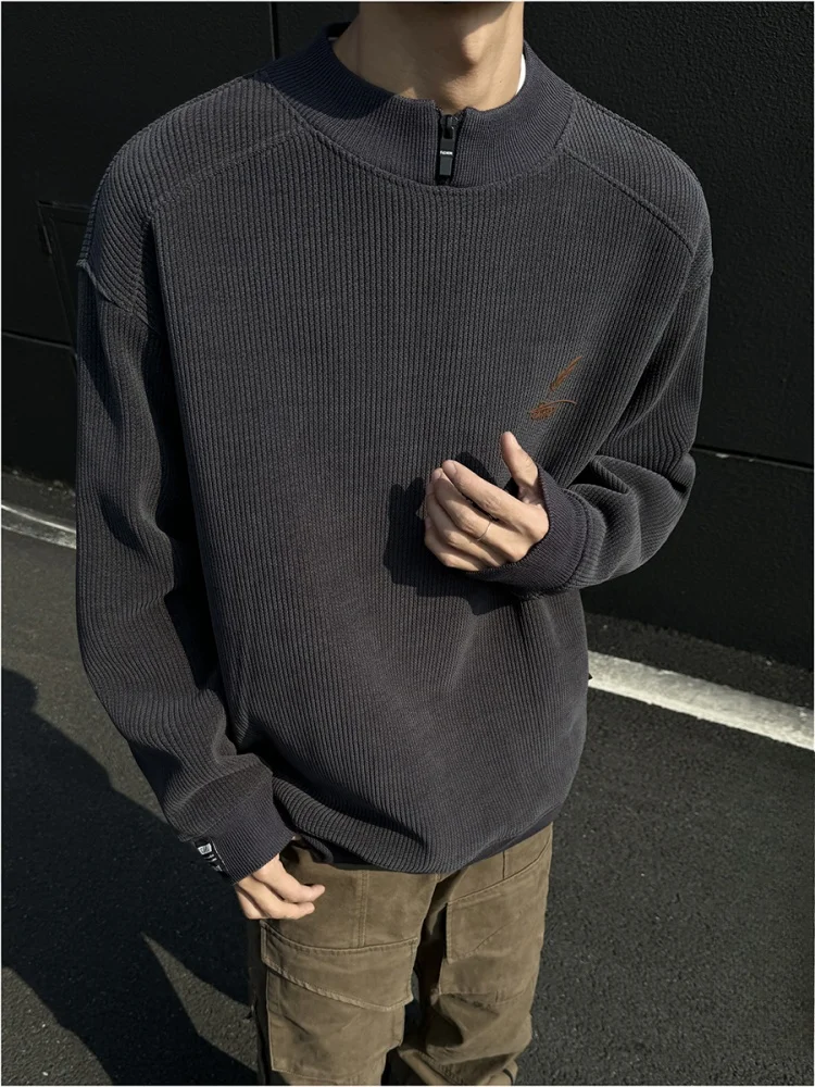 

Мужская зимняя толстовка свободного кроя с капюшоном, на молнии, с воротником-стойкой, повседневная, удобная, молодежная, модная верхняя одежда