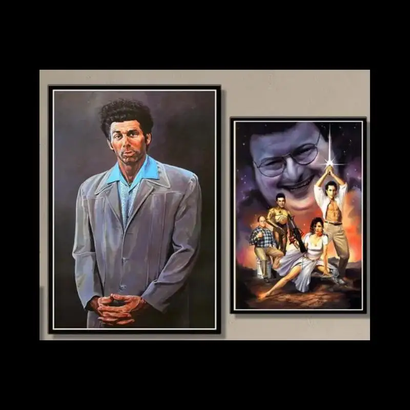 Vintage Seinfeld Kramer Portrait Canvas Art Print  Wall Decor for Living Room  Classic Home Decoration Poster