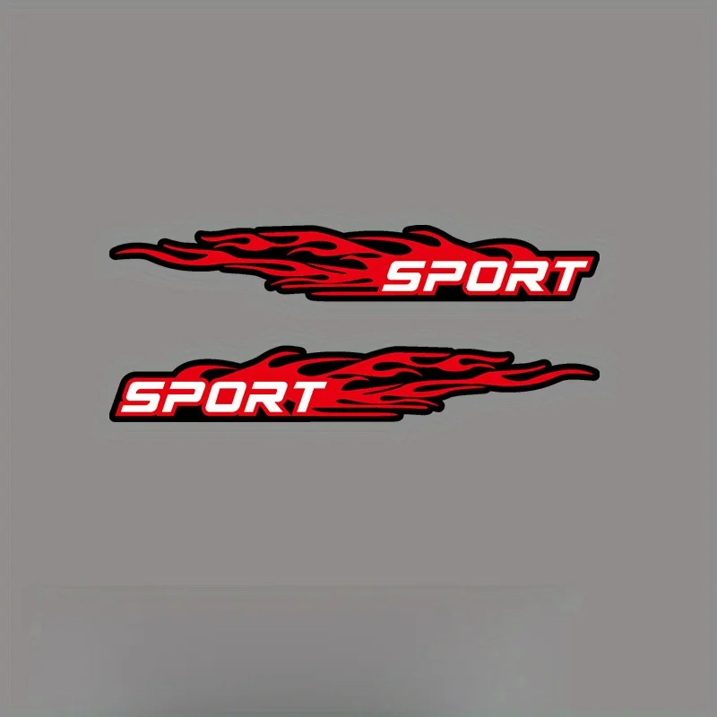 2PCS/SET Unique Sport Flame Stickers, Waterproof Vinyl Decals for Helmet Car Windows Fridge Magnets Decor Car Styling DIY