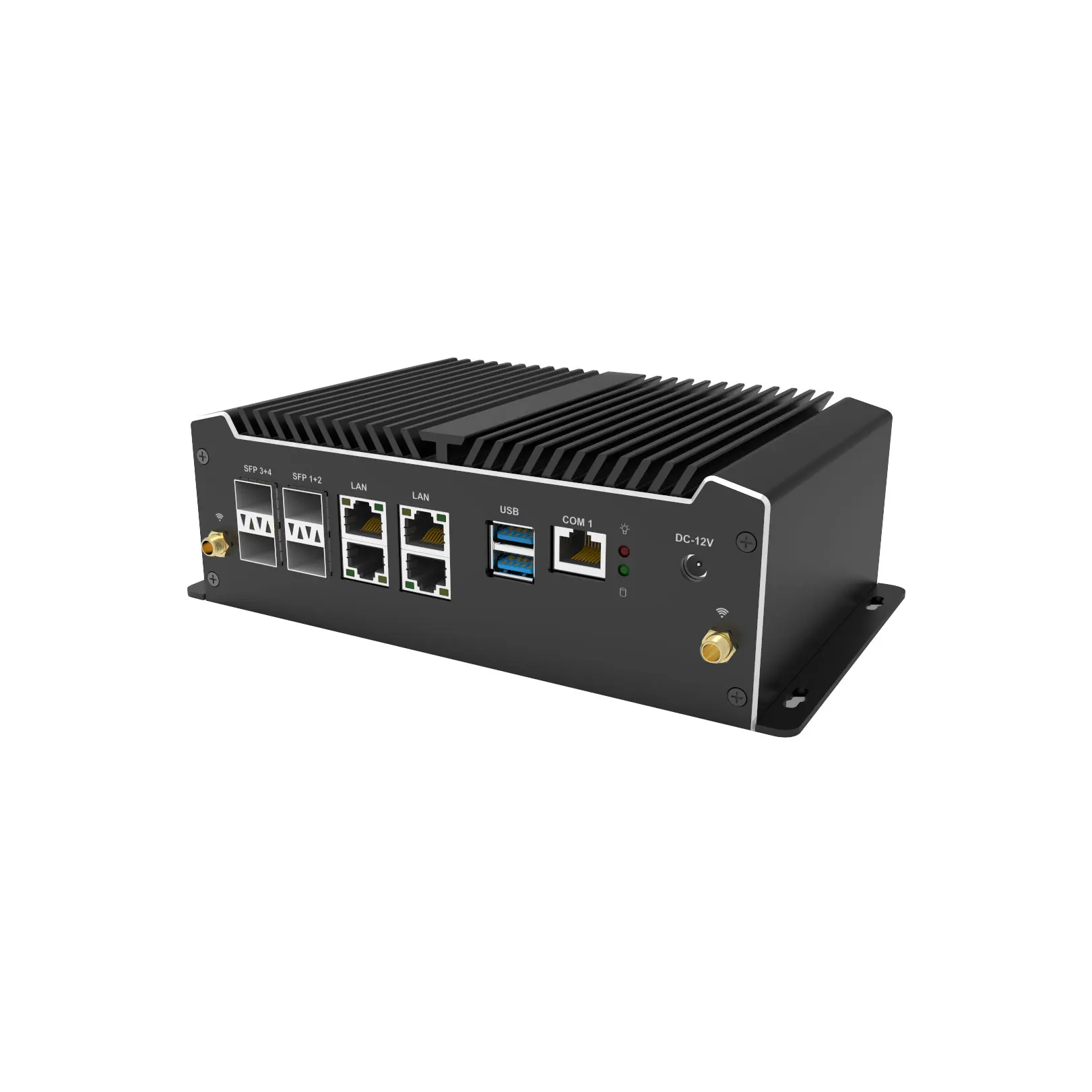 Industrial Fanless Mini Firewall in tel Atom C3758 8C 4x SFP+ 10G 4x 2.5G Ethernet for Remote Deployment Network Gateway