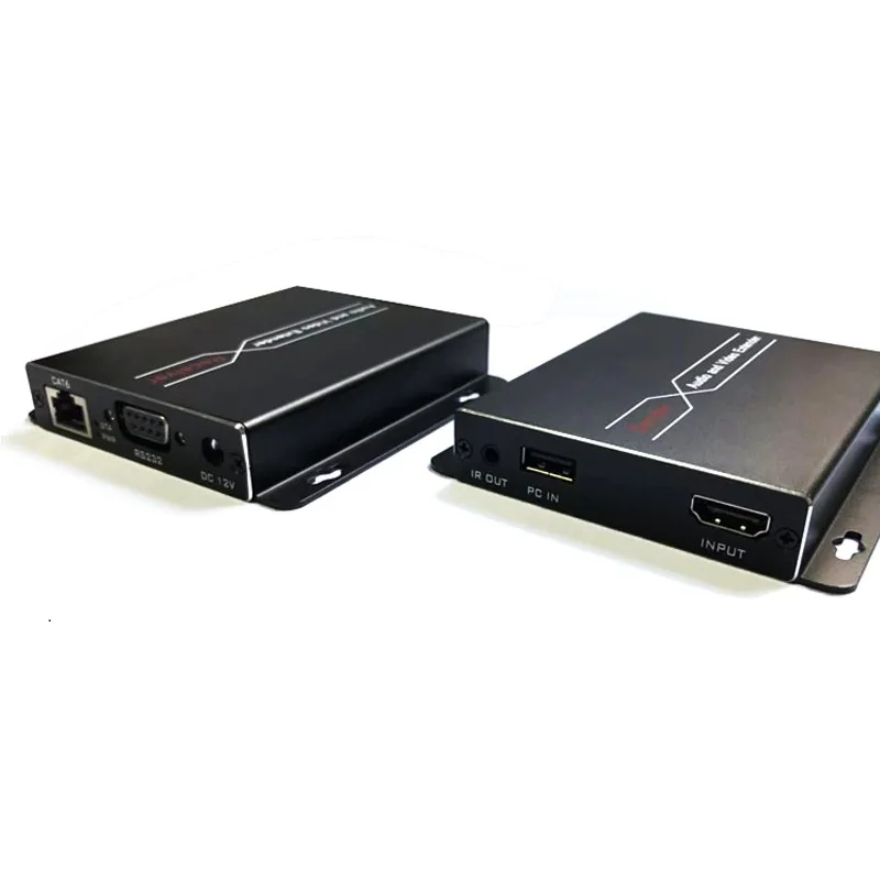 4K HDMI-compatible HDBaseT KVM Extender 70M 100M V1.4 Transmitter Receiver by Single Cat6 POE HDCP1.4 RS232 ESD HD Extender