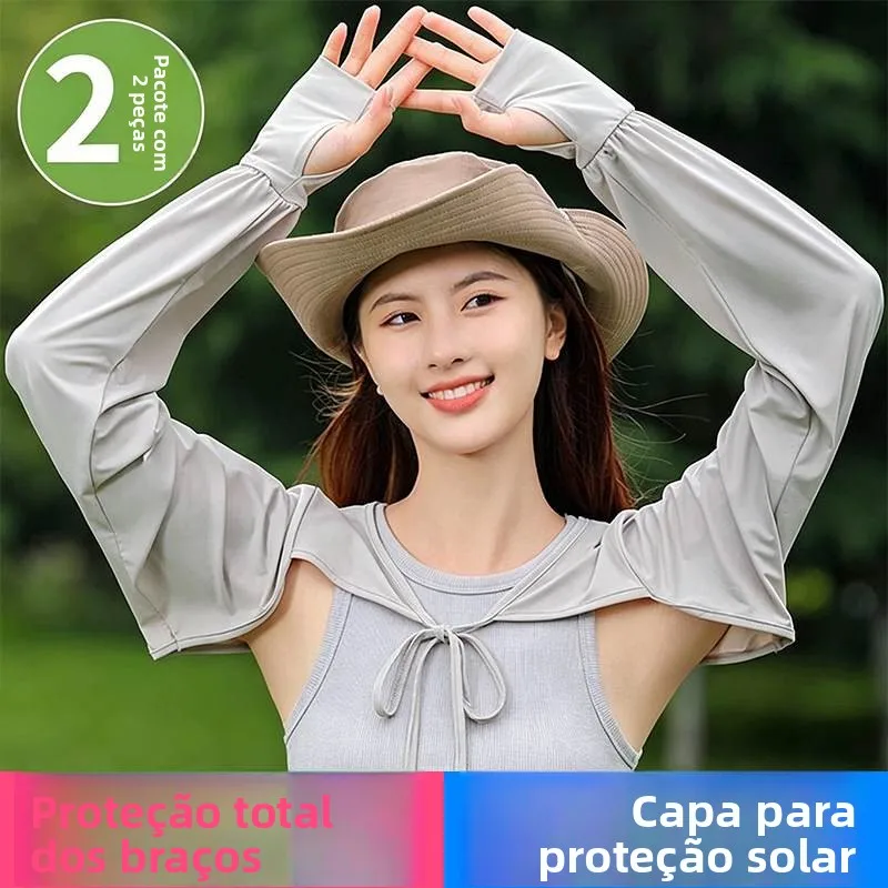 loose-ice-silk-sleeve-covers-women's-style-summer-thin-shoulder-shawl-integrated-cool-feeling-uv-protection-2026-new-model