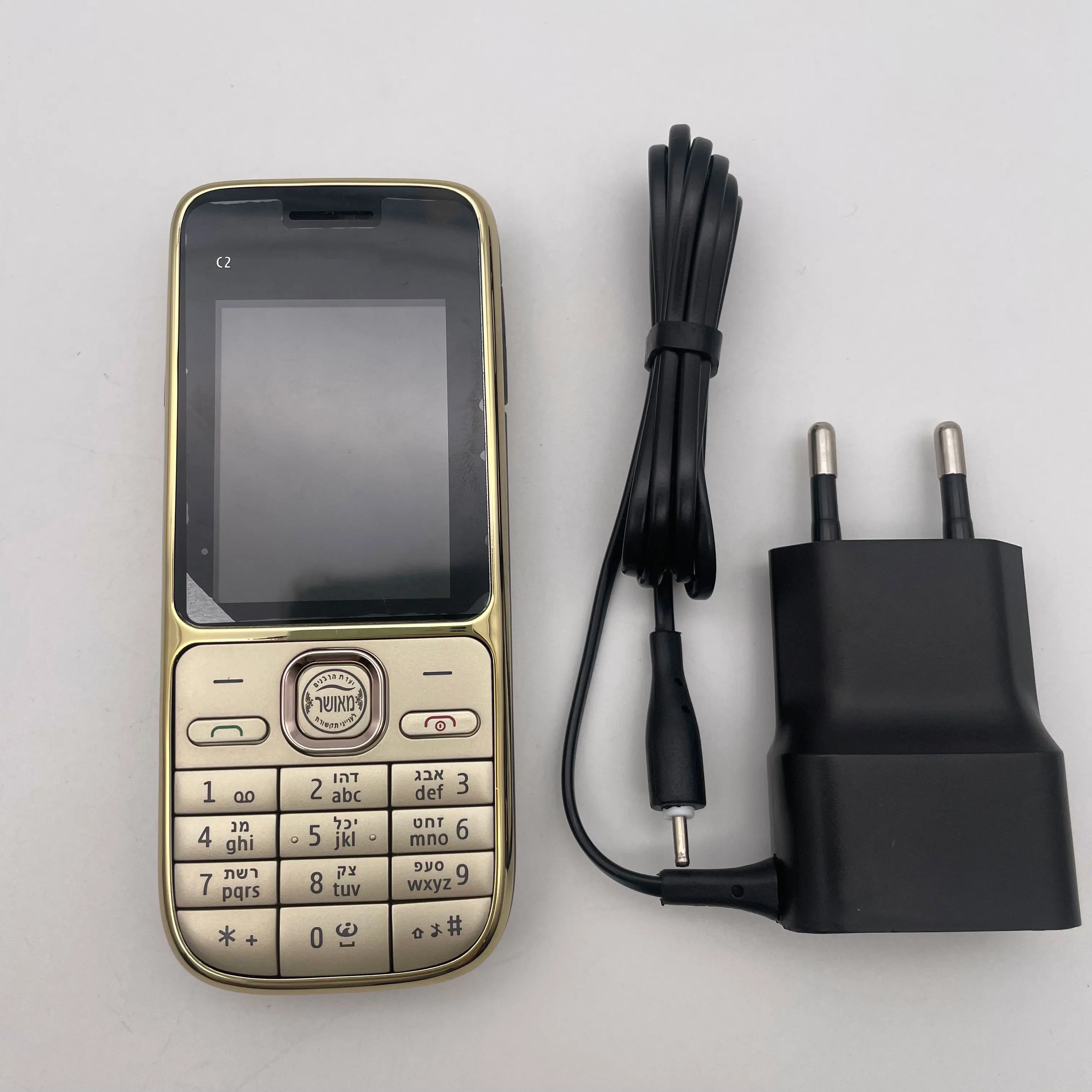Téléphone portable Nokia C2-01 remis à neuf, débloqué, avec appareil photo 3,15 MP, 3G, multilingue (russe, arabe, hébreu) - Pack téléphone portable