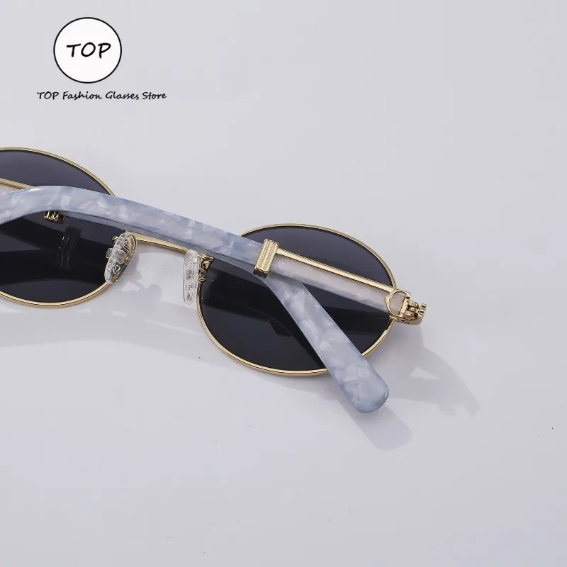 

The New Season's Fashionable Oval-framed Men's Sunglasses UV400 Acetate Fiber Personalized and Trendy Women's Glasses