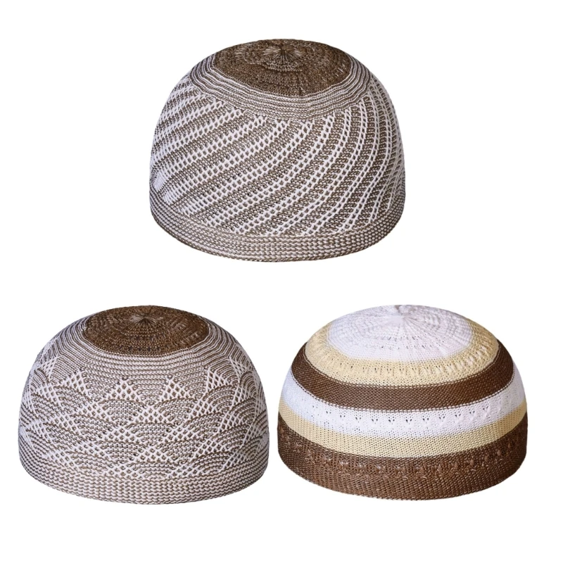 

MXMB Ethnic Muslims Men Prayer Hat Embroidered Islamic Kufi Hat Turkish Kufi Hat