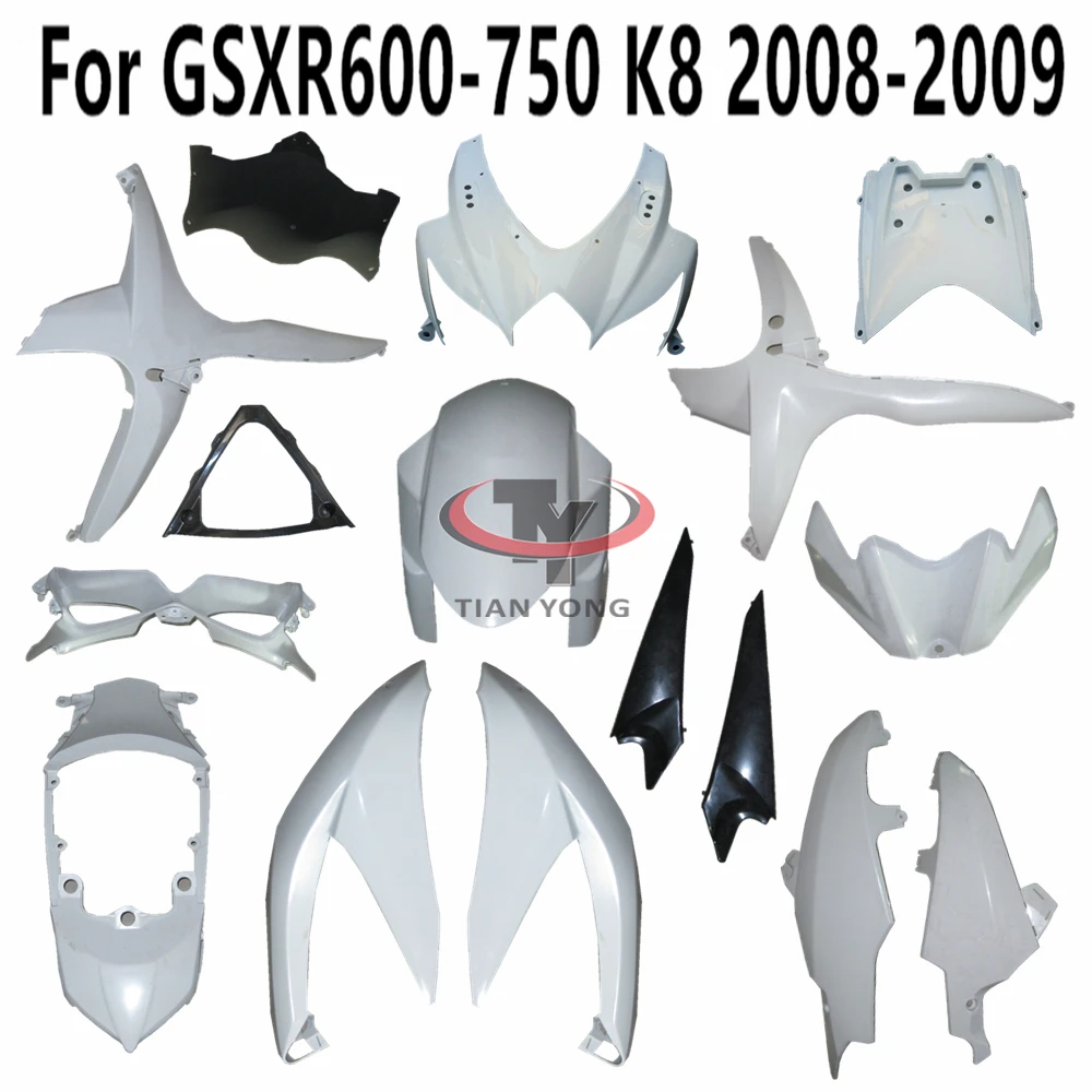 Unpainted Fairing Bodywork Motorcycle Components Pack left right For GSXR600 GSXR750 GSXR 600 750 2008 2009 2010 K8