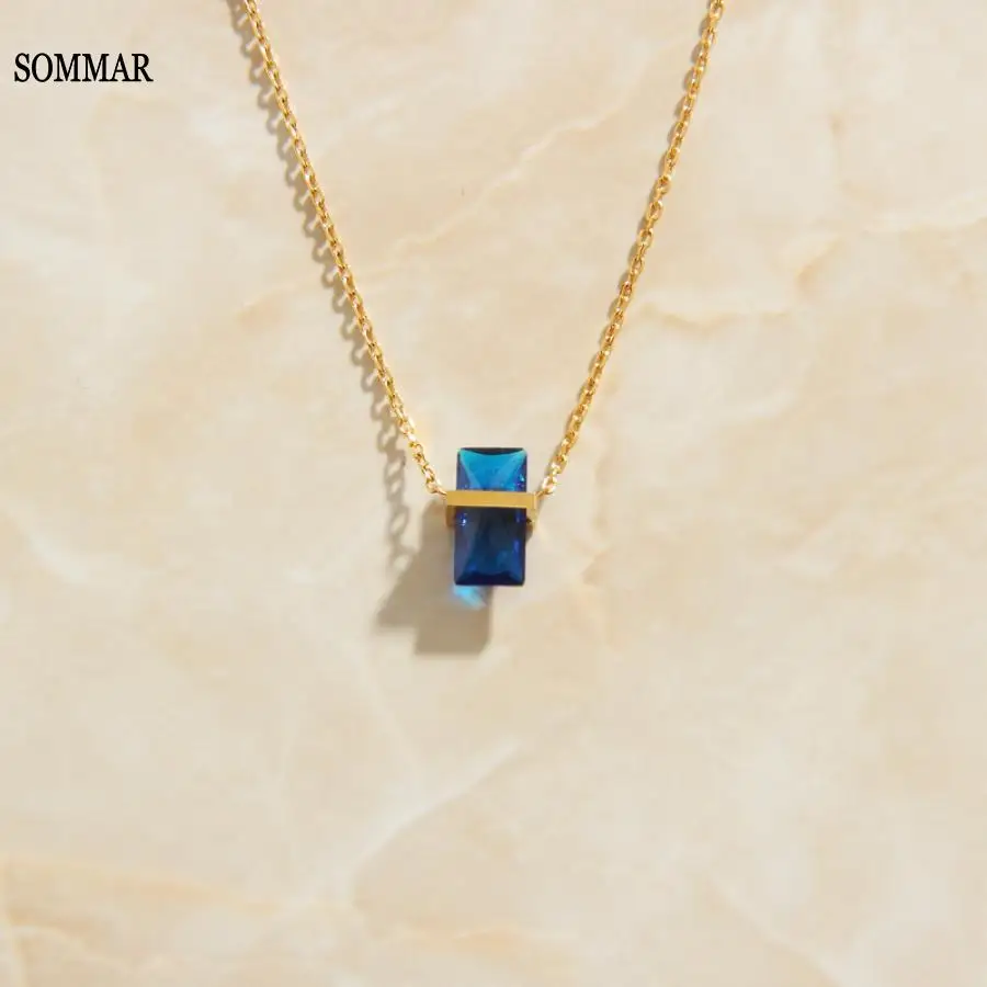 Sommar Newest 18kgp Gold Plated Pendants for Women 12 Birthstone Pendant Vintage Necklace Floating Charms