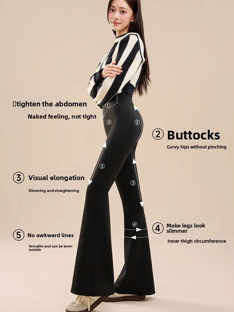 Pantalon de Yoga chaud taille haute pour femmes, doublé de Fce, amincissant, Bootcut, vêtements d'extérieur d'hiver, marque Danny de neige glacée