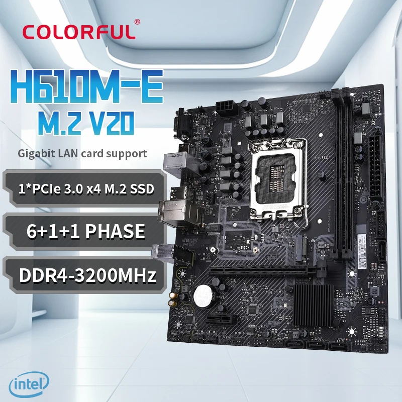 

colorful brand intel h610 gaming motherboard H610M-E M.2 V20