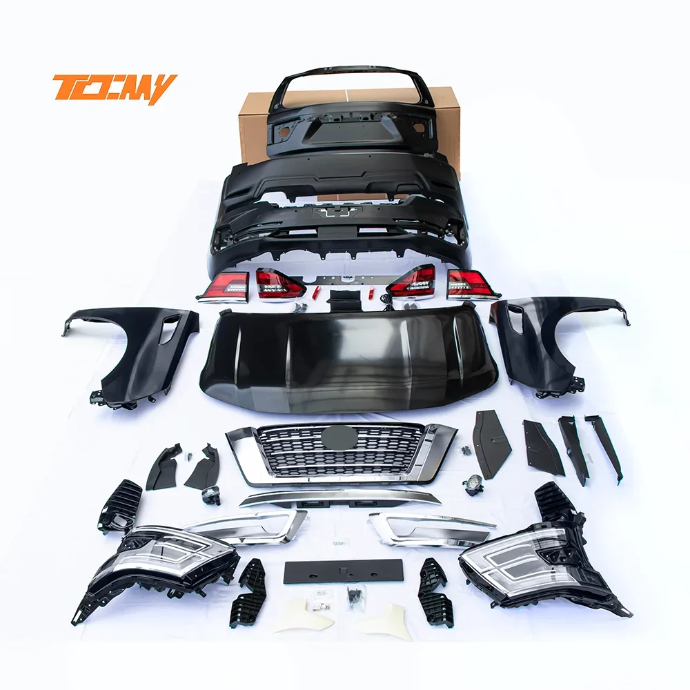 TDCMY Body Kits Auto Ganzkörper Kit Inklusive Autos Chein Werfer/Stoßstange/Spoiler/Kühlergrill Für Nissan Patrol Y62 Altes Upgr