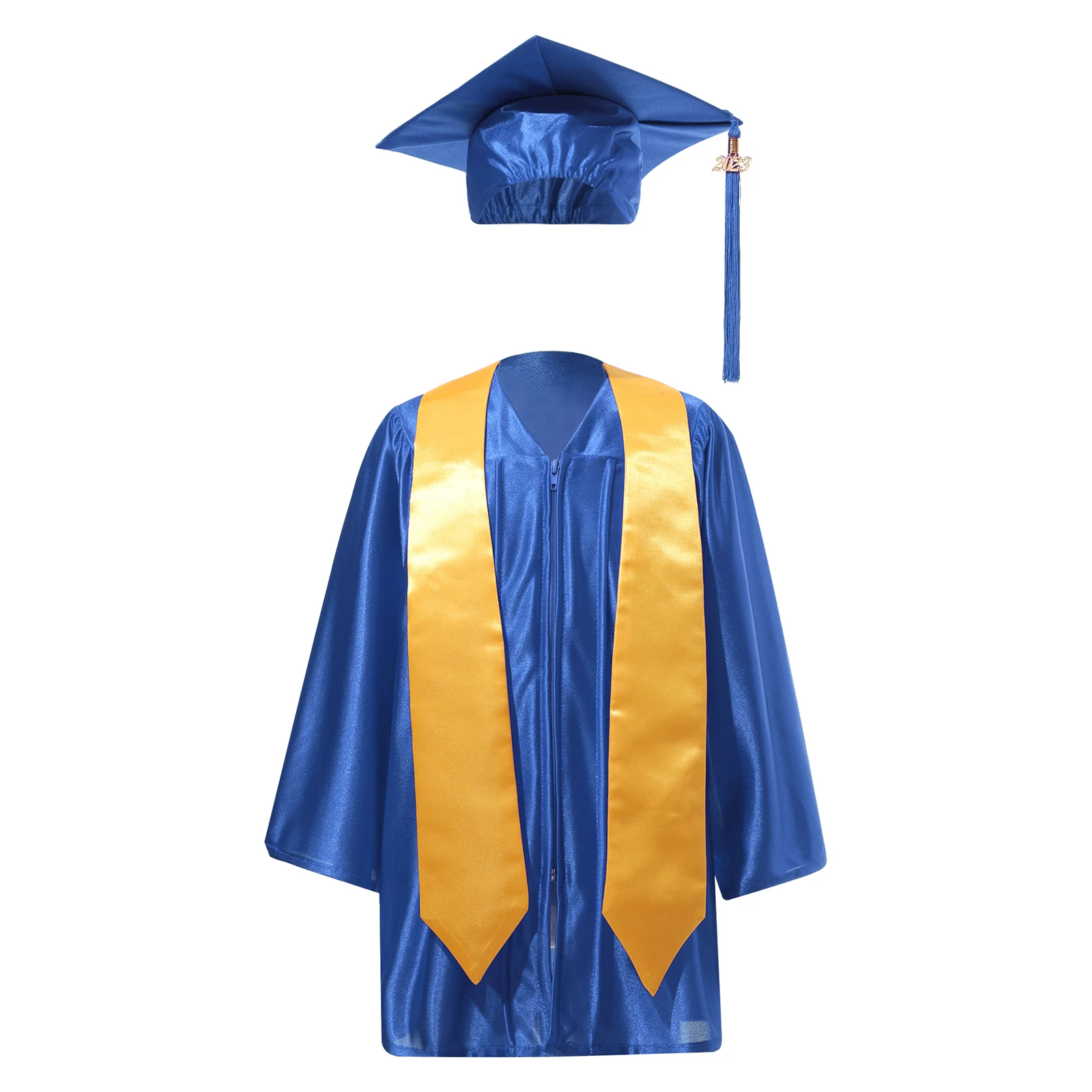 Kids Girls Boys Graduation Gown Cap Tassel Set 2025 for High School Kindergarten Primary Uniform Suit Ceremony Gifts Outfits