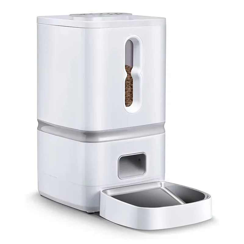 7L Automatic Cat Feeder 1-4 Meal Portion Automated Food Dispenser Voice Recording Timed Cat Feeders for Dry Food Smart Feeder
