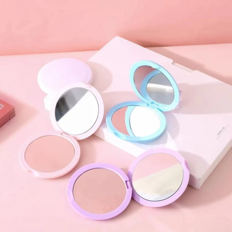 Lovely Cream Round Makeup Mirror Girl's Gift Hand Mini Folding Portable Vanity Mirror Pocket Double-Sided Makeup Compact Mirror