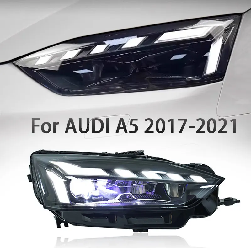 

Фара для Audi A5L, светодиодная фара 2017 2018 2019 2020 2021, фары A5 DRL, указатель поворота, дальний свет, линза проектора «ангельский глаз»