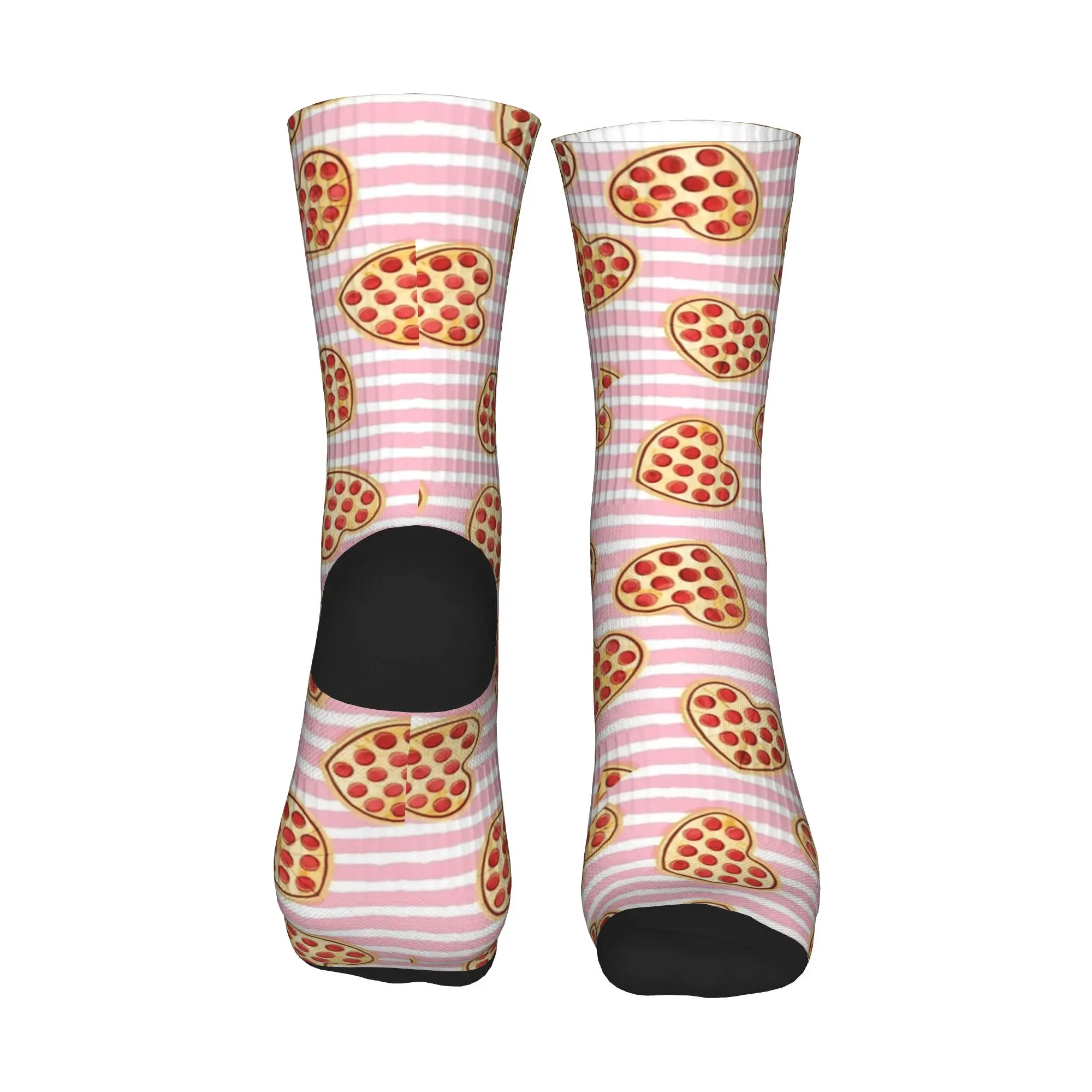 على شكل قلب البيتزا الوردي جوارب الجوارب الرجعية الرجال جودة الجوارب الخريف تشغيل الرياضة المطبوعة عدم الانزلاق الجوارب هدية #3