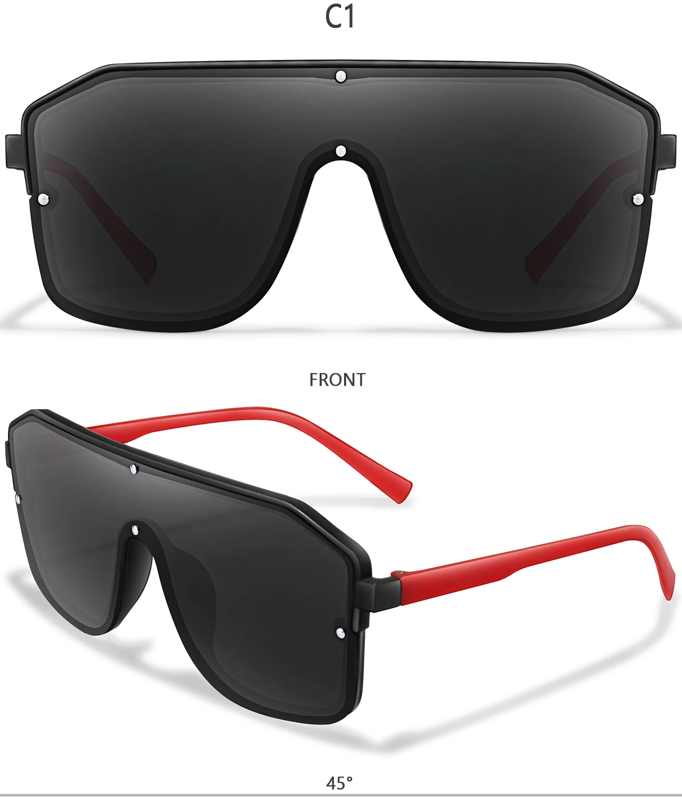 Neue Marke Fashion Square Großen Rahmen Sonnenbrille Männer Frauen Radfahren Brille Outdoor Sport Fahren Reise Winddicht Brillen Festival – Detail 7