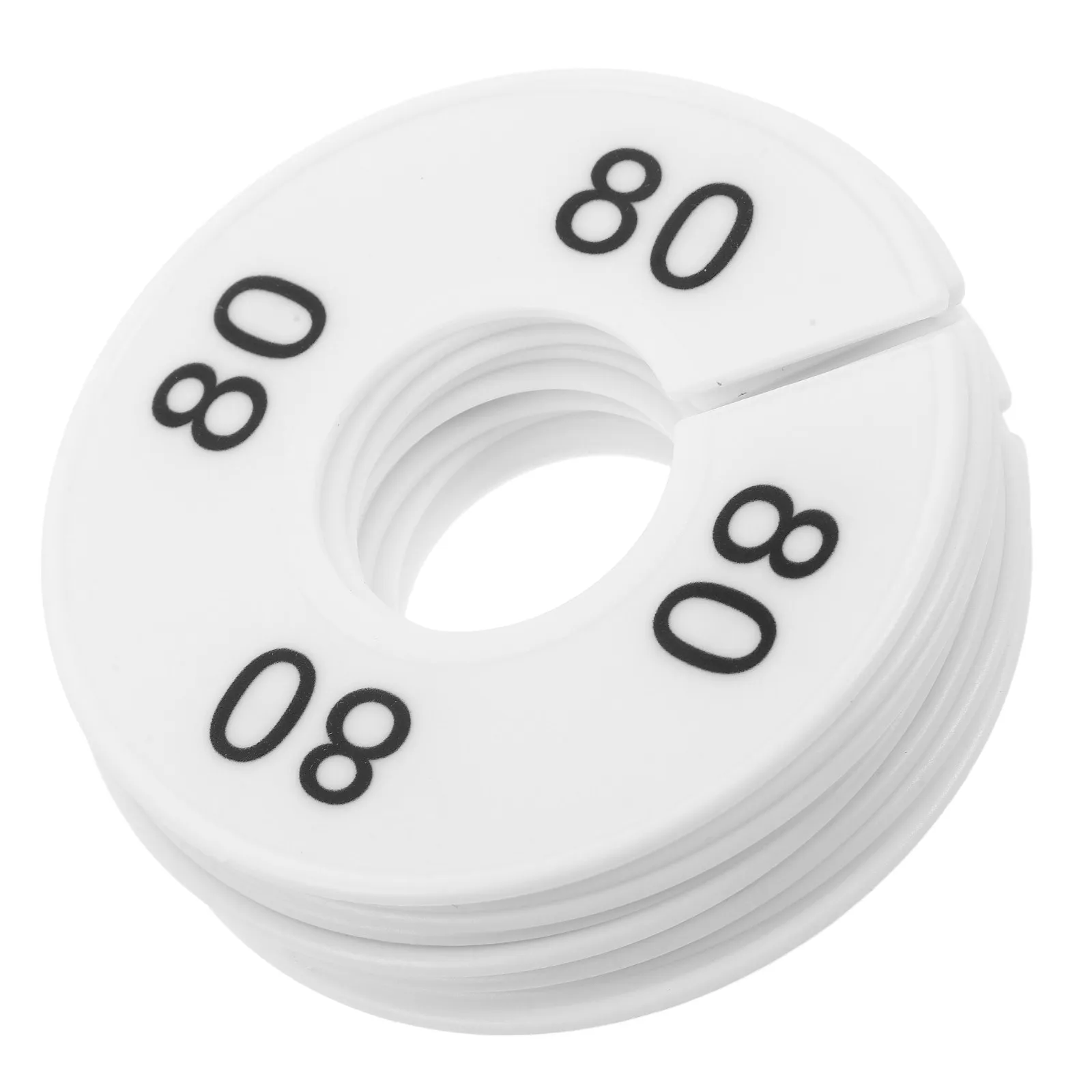 10pcs Plastic Size Dividers for Clothing Racks White Inner Diameter 1.38' Retail Store And Closet Garment Size Markers