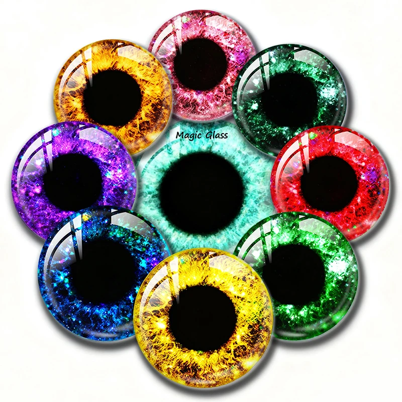 

6mm 8mm 10mm 12mm 18mm 20mm 25mm 30mm 40mm Photo Glass Cabochon Pattern Round DIY Jewelry Accessories Dog Animal Eyes
