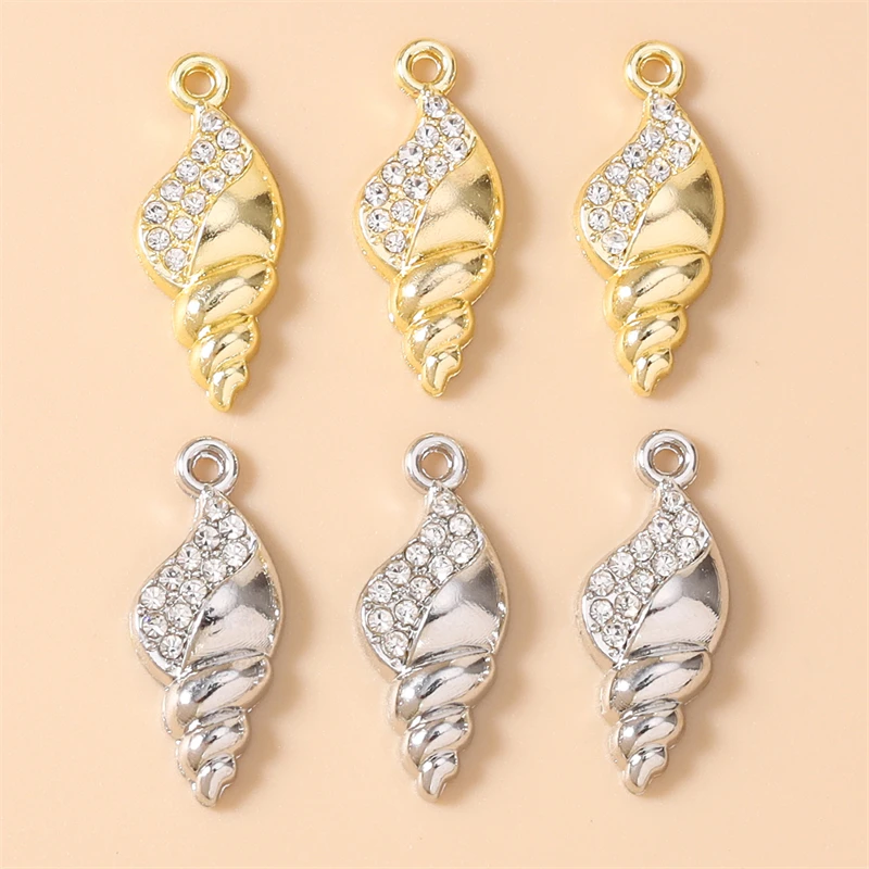 10 Stück Niedliche Kristall-Metall-Anhänger in Krabben-, Schildkröten- und Muschelform für die Herstellung von Halsketten, Ohrringen, Armbändern, DIY-Bastelarbeiten und Schmuckzubehör – Detail 6