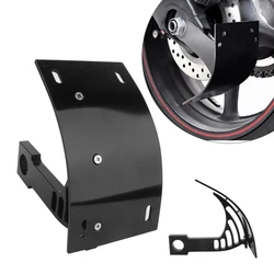 1” Axle Universal Motorcycle License Number Plate Holder Swingarm Mount Curved Vertical Bracket For Harley Honda Yamaha Suzuki