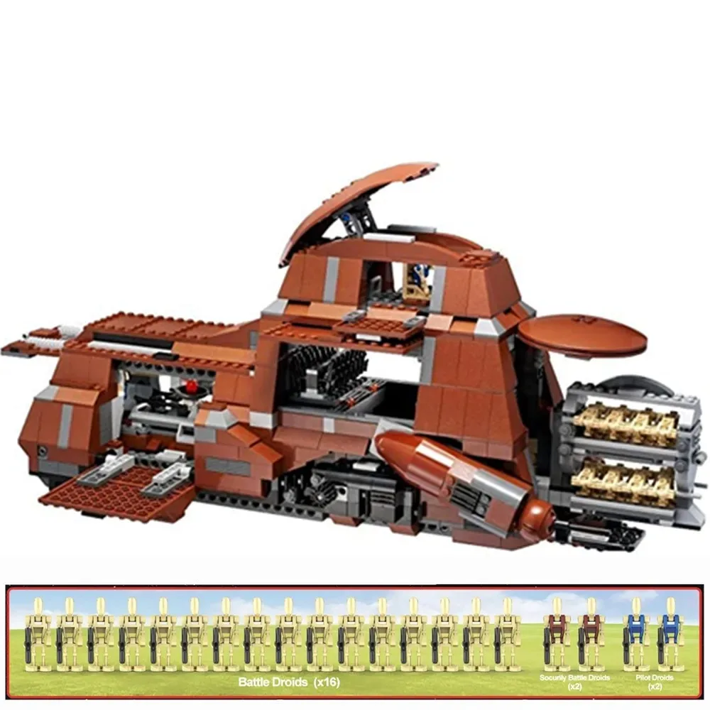 New In Stock Fit 7662 05069 Trade Federation MTT Containerized Troop Carrier Building Blocks Toys for Children Christmas Gift