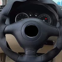 Customize Microfiber Leather Steering Wheel Cover for Seat Leon MK1 Volkswagen VW Golf 4 IV Passat B5 Variant Polo Skoda Fabia 1