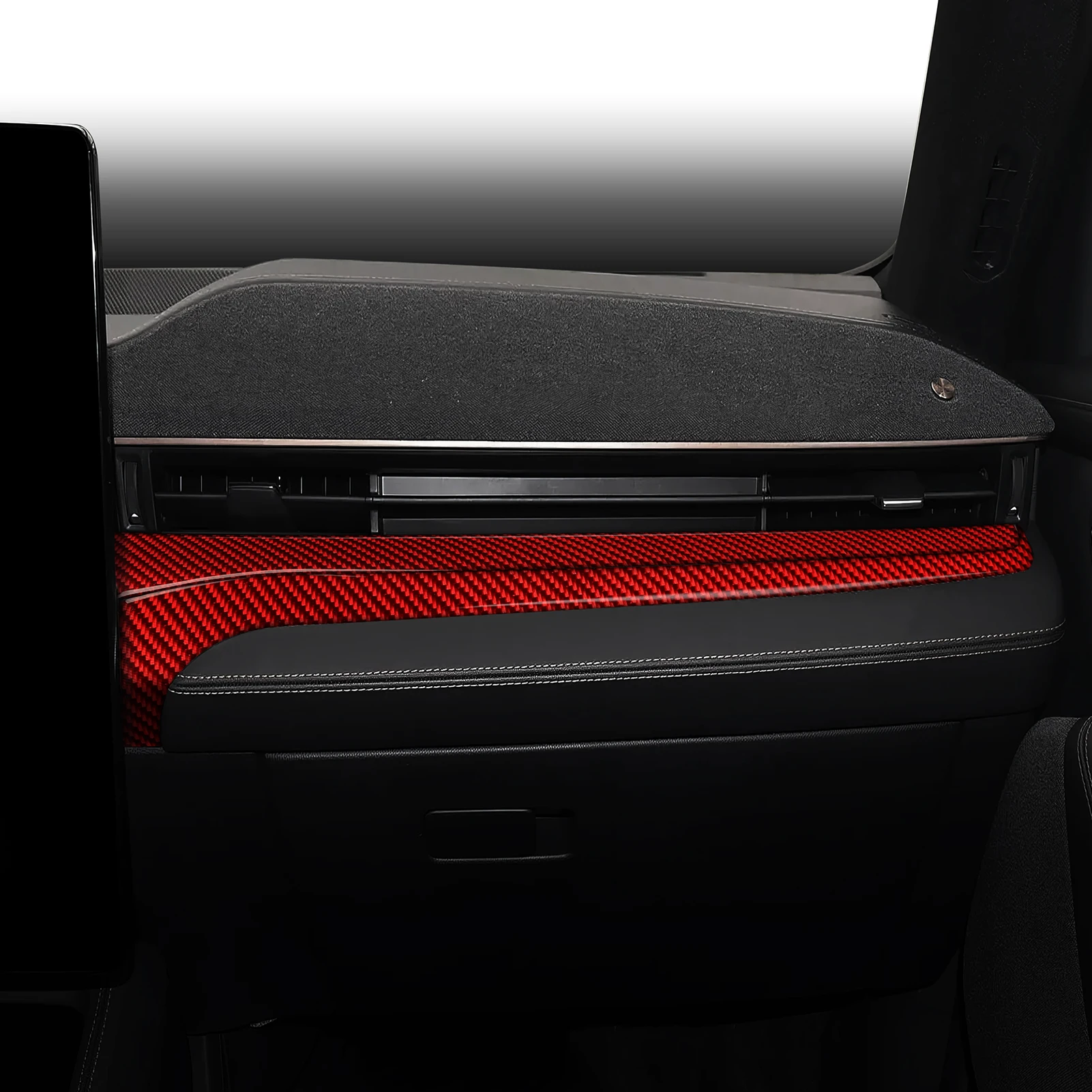 Soft Carbon Fiber Interior Sticker. Car Dashboard Decorative Strips. For Ford Mustang Mach-E (2021-2027) Trim Accessories. view 5