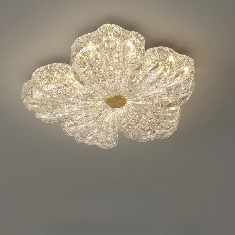 Modern Gold Foil Ceiling Light Flower Lustre Hanging Chandelier Home Decor for Dining Table Bedroom Living Room Led Pendant Lamp