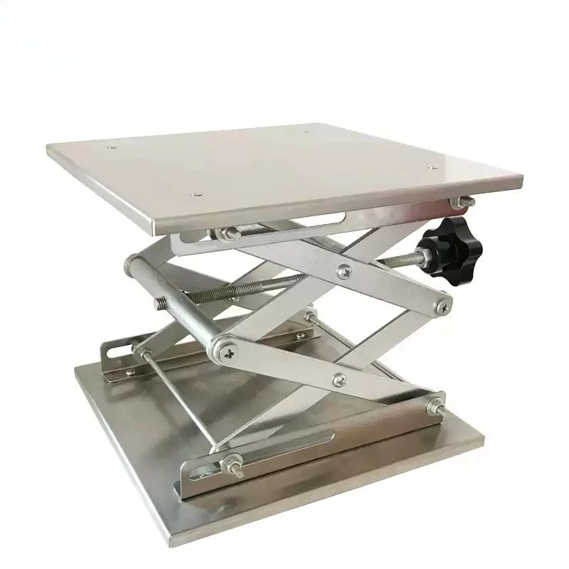 Small laboratory stainless steel lift table simple household waste disposal level infrared manual bracket