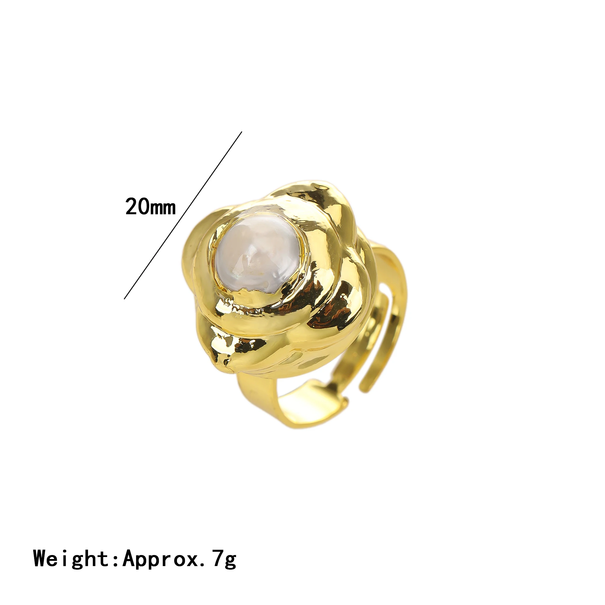 

Romantic 18K Gold Electroplated Copper Adjustable Size Trendy Natural Fresh Water Pearl Inlay Jewelry-Rose Gifts Parties