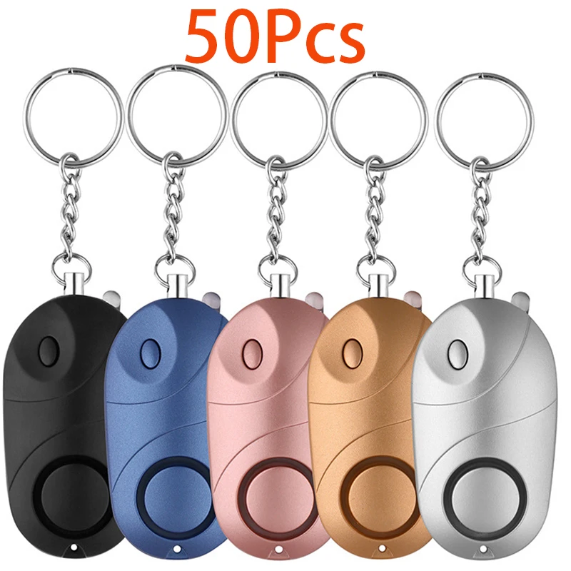 50Pcs Outdoor Siren Emergency Alarm Security Products Personal Protection Self Defense Keychain for Woman Kids Seniors