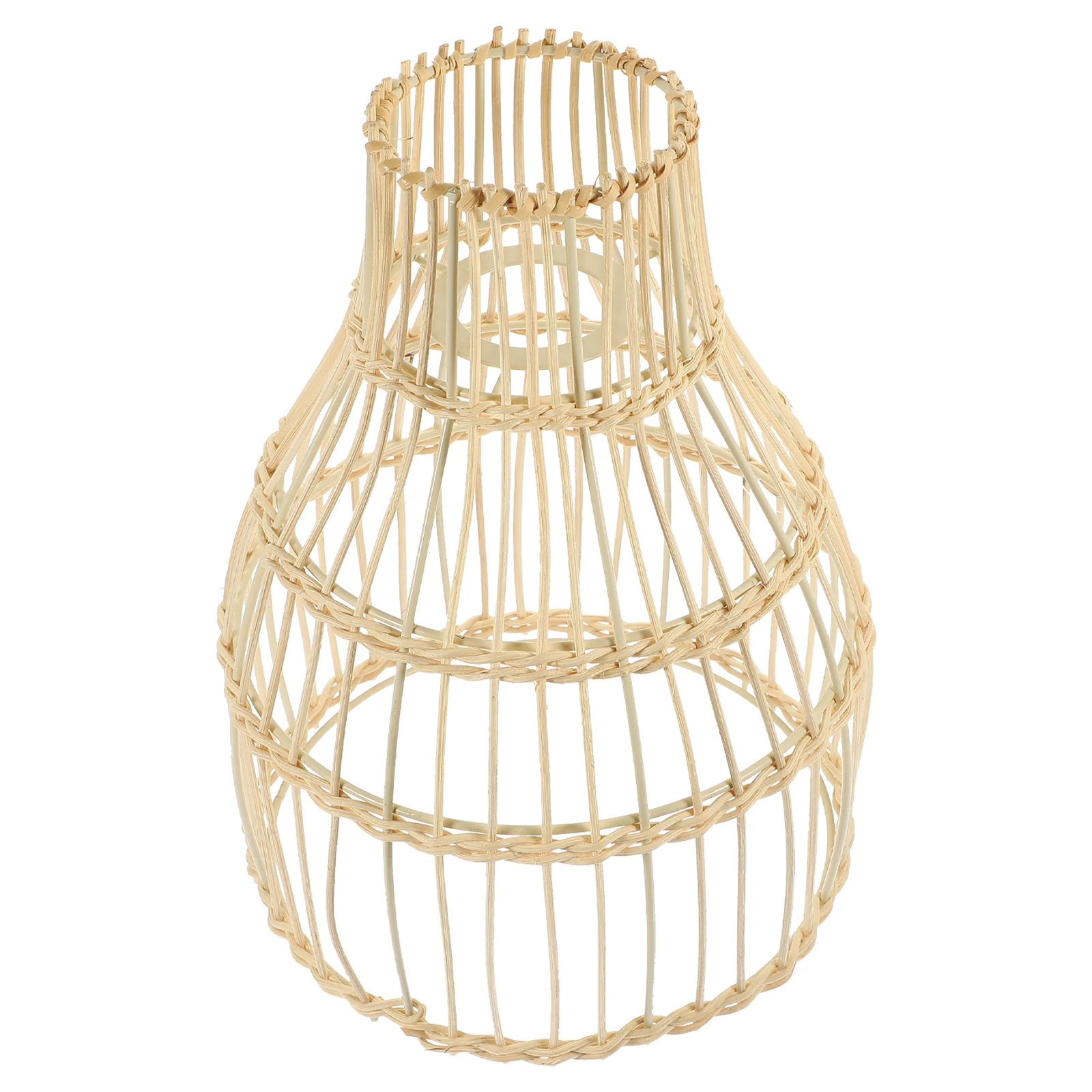 

Rattan Lampshade Woven Ch Shade Soft Light Cover Decorative Retro Restaurant Lamp Cover Home Bedroom Kitchen Bar