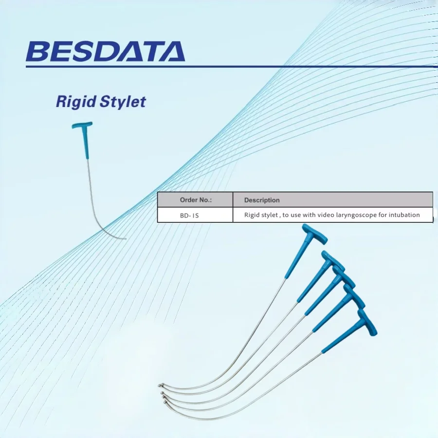 

Reusable Stainless Rigid Intubating Stylet for Video Laryngoscopes Use