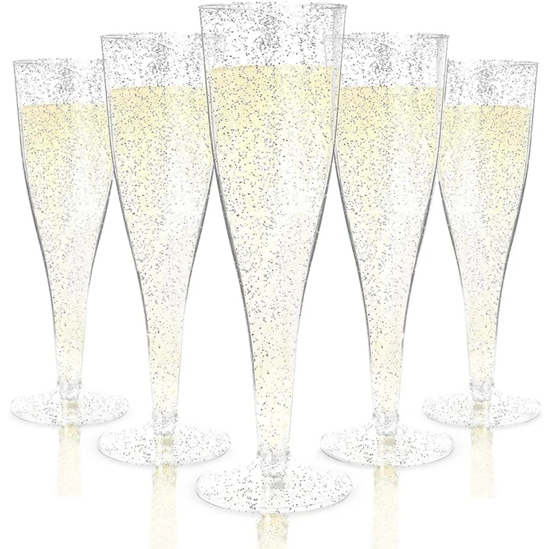 

Plastic Champagne Glasses Wine Glasses Reusable Stemmed Party Wine Cups For Garden Party