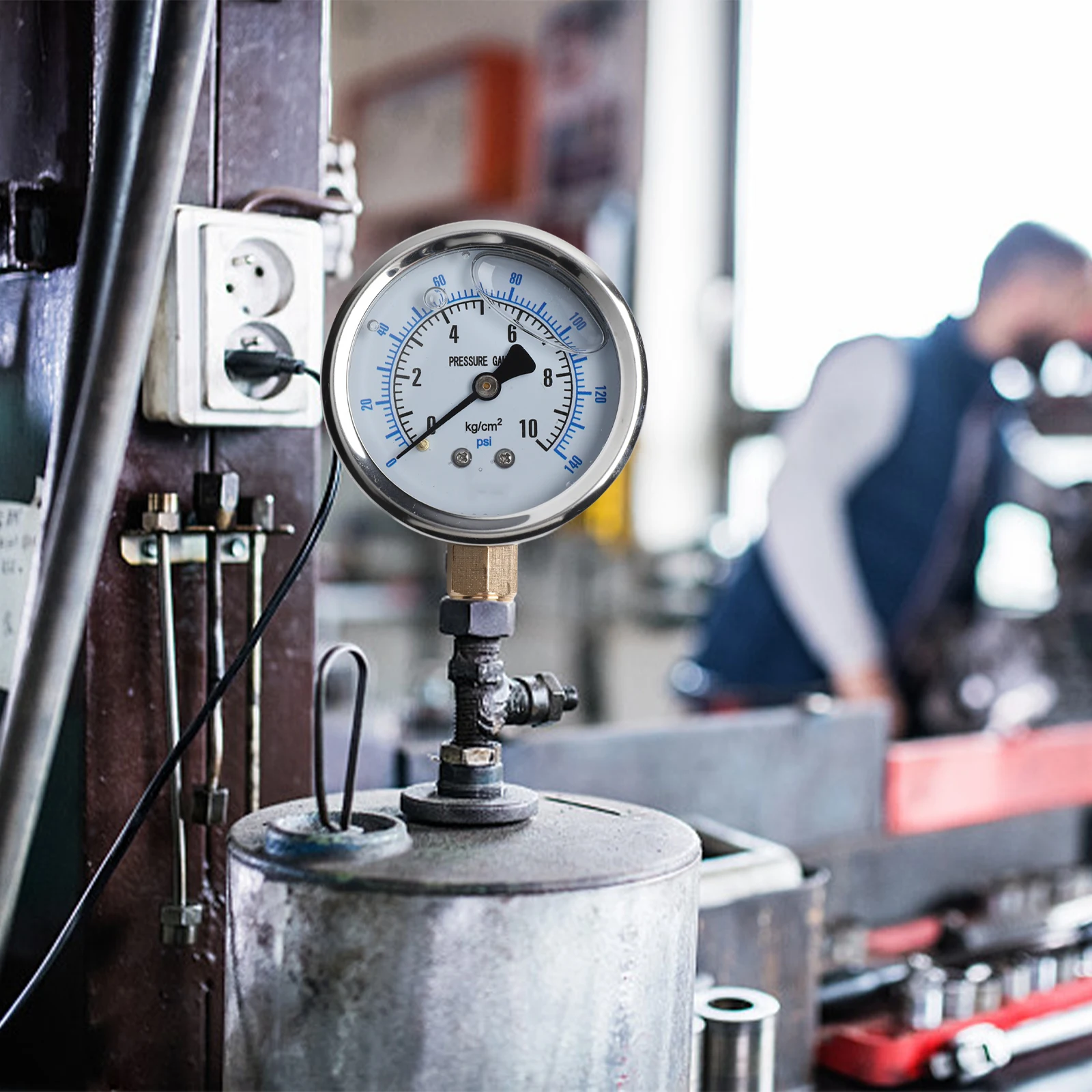 Pengukur tekanan seismik tepi aksial, alat ukur tekanan oli tahan gempa YN-60, pengukur hidrolik Diameter 60mm