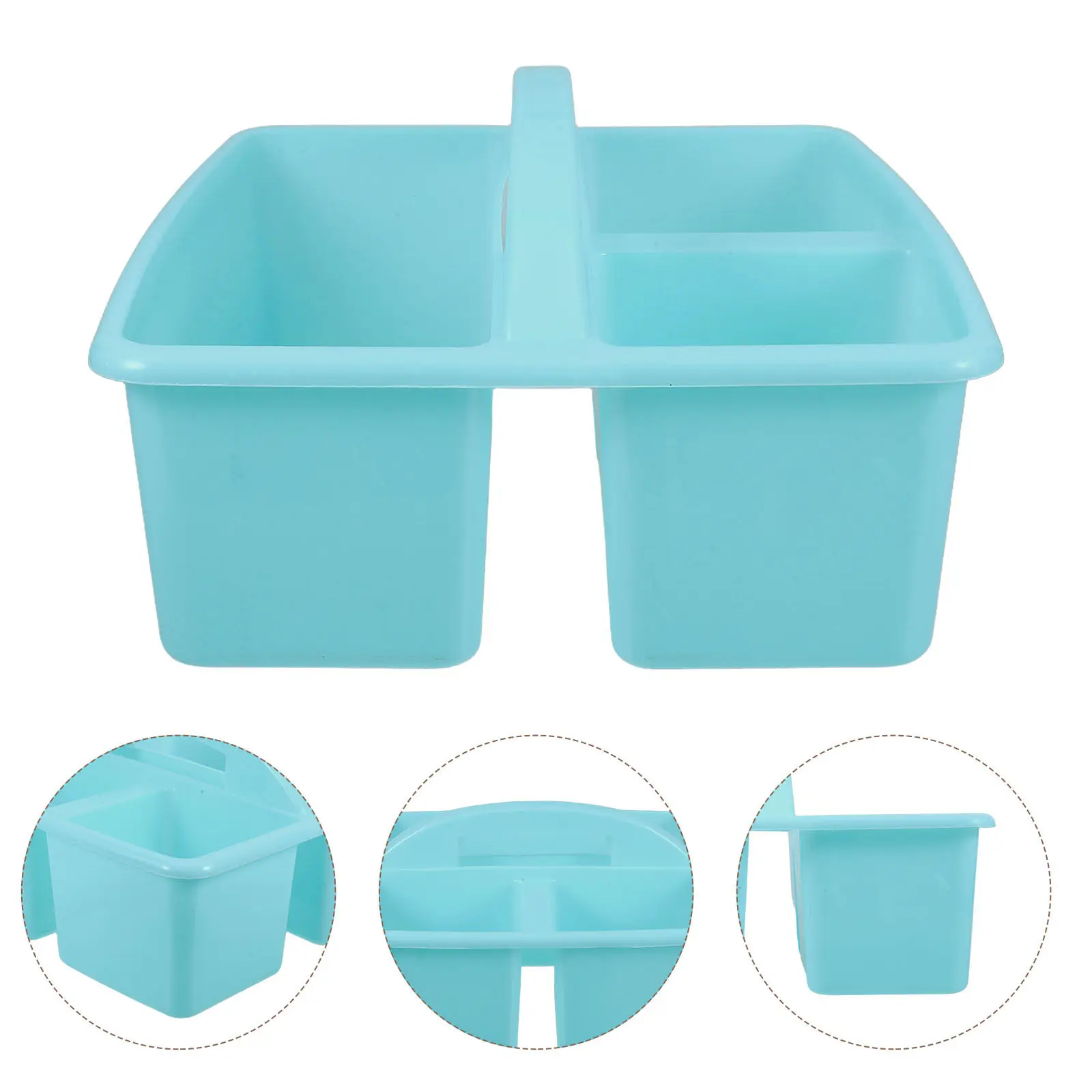 

Handled School Storage Organizer Portable Compartment Basket for Classroom Art Supplies Kids Pencil Pen Container Stationery