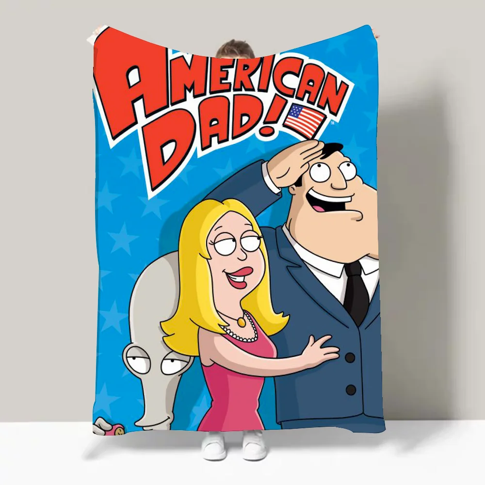 كارتون A-American D-Dad Sence بطانية كوميدية تصميم بطانية رمي خفيفة الوزن للمهاجع والقيلولة وغرفة المعيشة والمكتب والأريكة