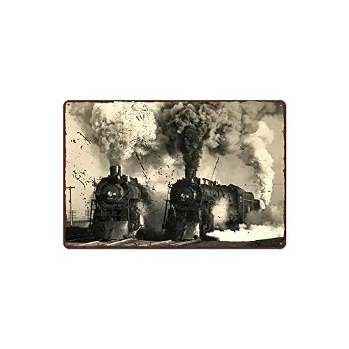 Retro Vintage Zug Metall Blechschild Züge Metall Vintage Pub Lustiges Blechschild Wanddekoration für Bar Pub Club Teller Schild