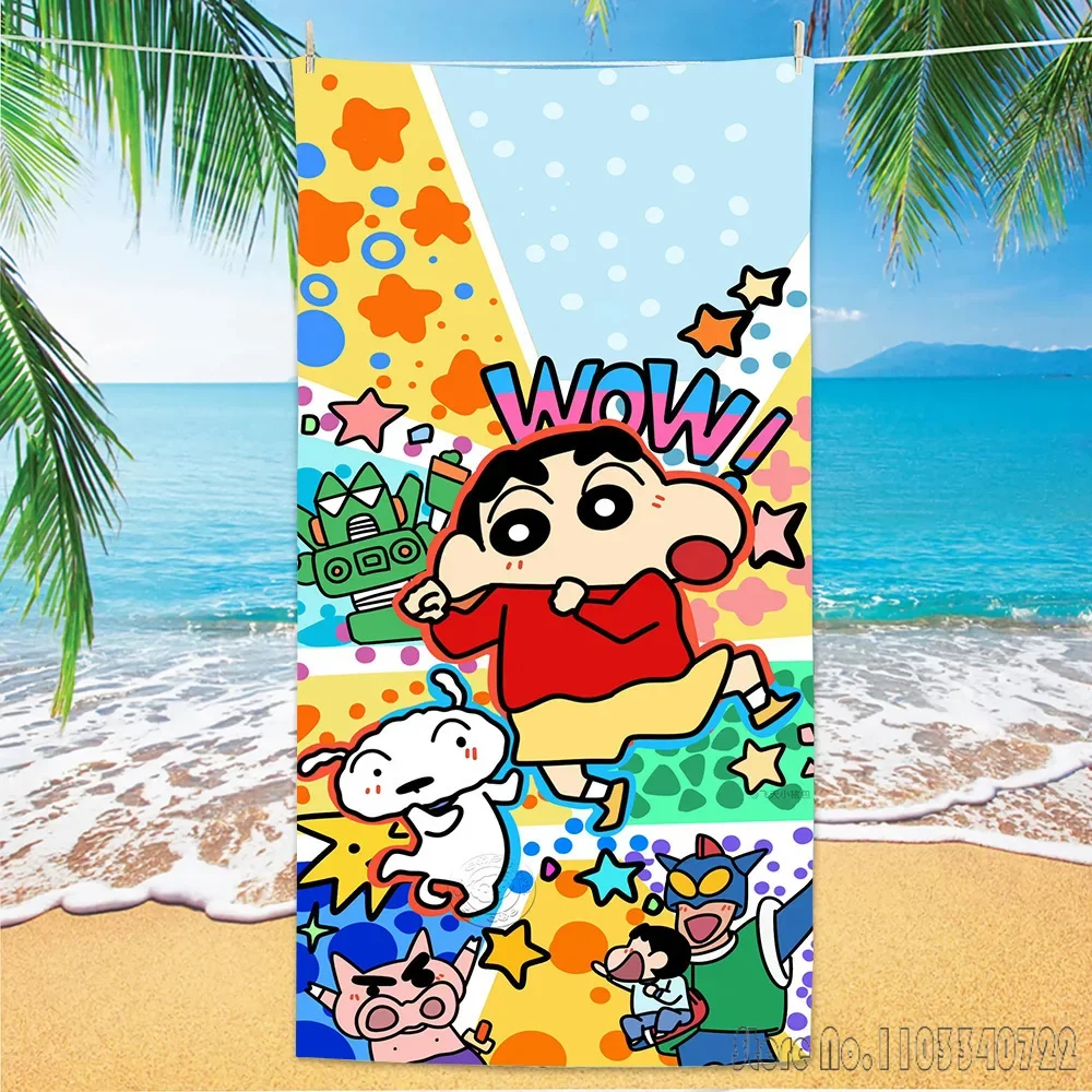 Cartoon~Crayon Shin chan Bath Towels Microfiber Beach Swimming Towel Decor for Kids Gift 75x150cm