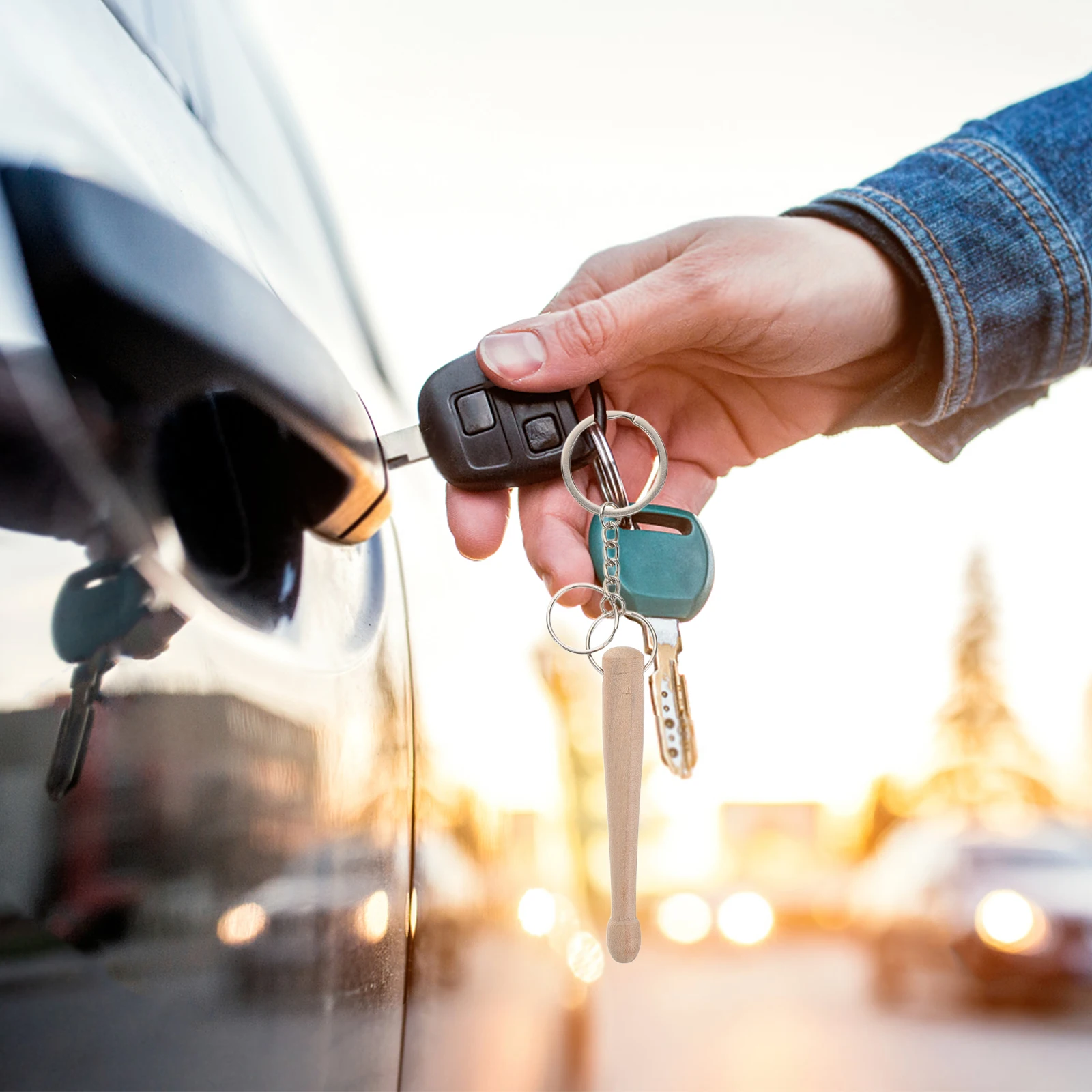 

2 Pcs Mini Drum Stick Keychain Sticks Music Charm Portable Beige Accessories Percussion Instrument