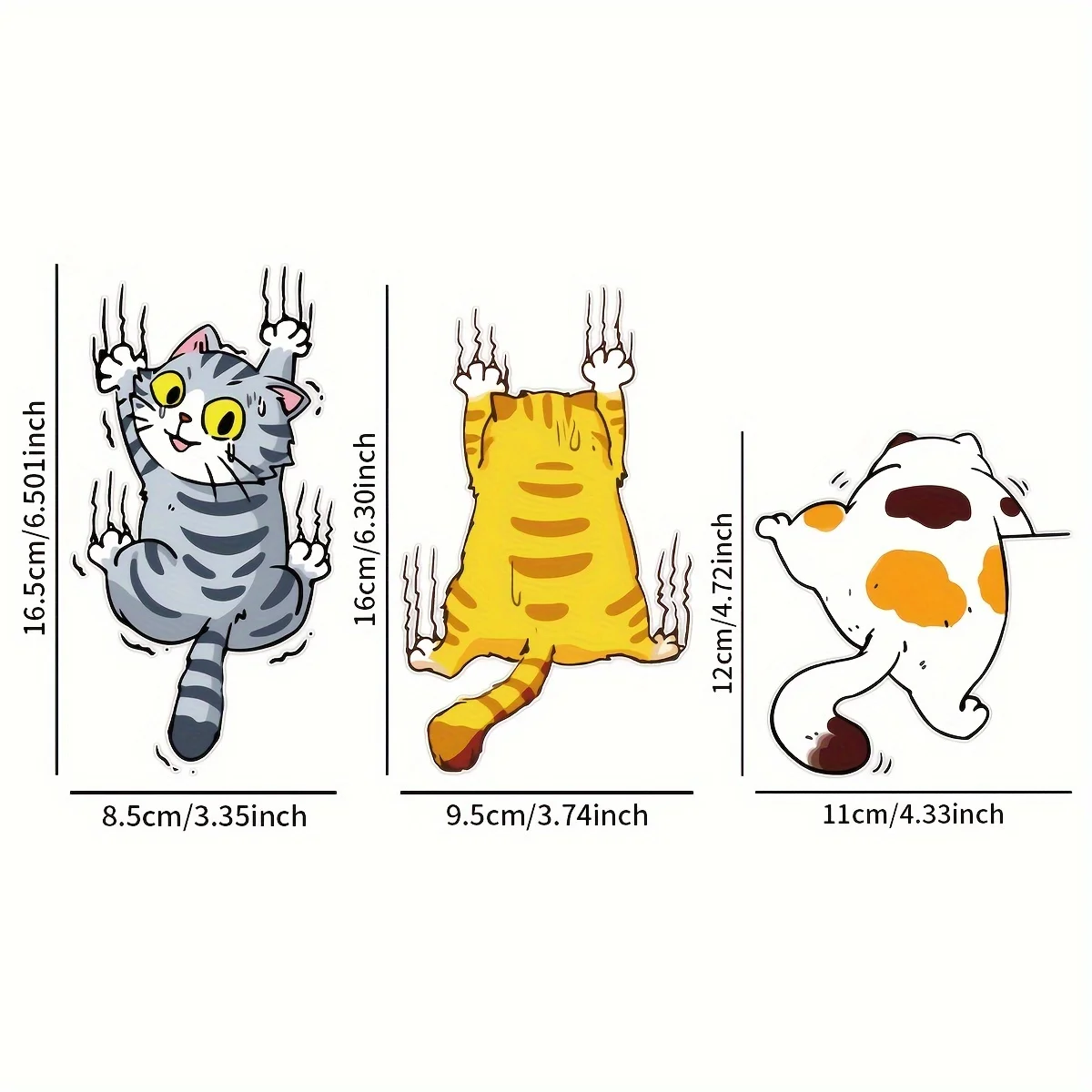 1set 2D Flat Funny Climbing Cats Vinyl Sticker, Decal for Car Laptop Wall Window Fridge Decor, Holiday Gift