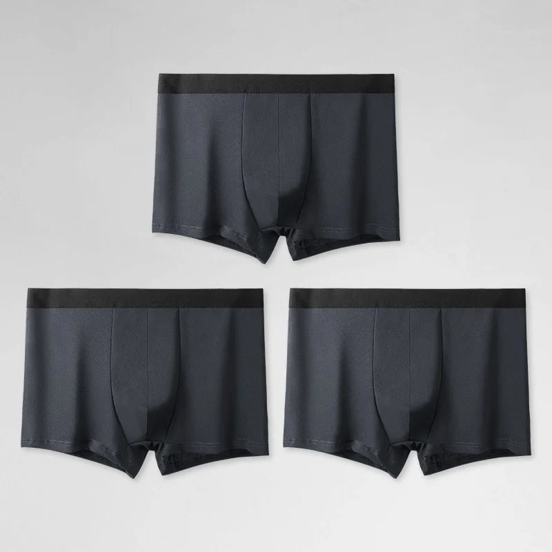 3 قطع من الملابس الداخلية للرجال من القطن الخالص، سراويل داخلية للرجال، سراويل داخلية بوكسر متوسطة الخصر بلون نقي للشباب، مصنع قطني مسامي