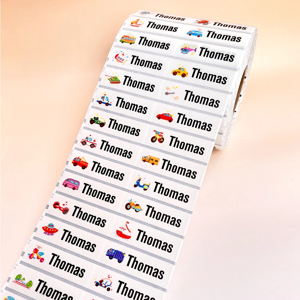 Custom Waterproof Transparent Name Sticker Kindergarten in Hebrew Label Personalized Tag For Children School Stationery