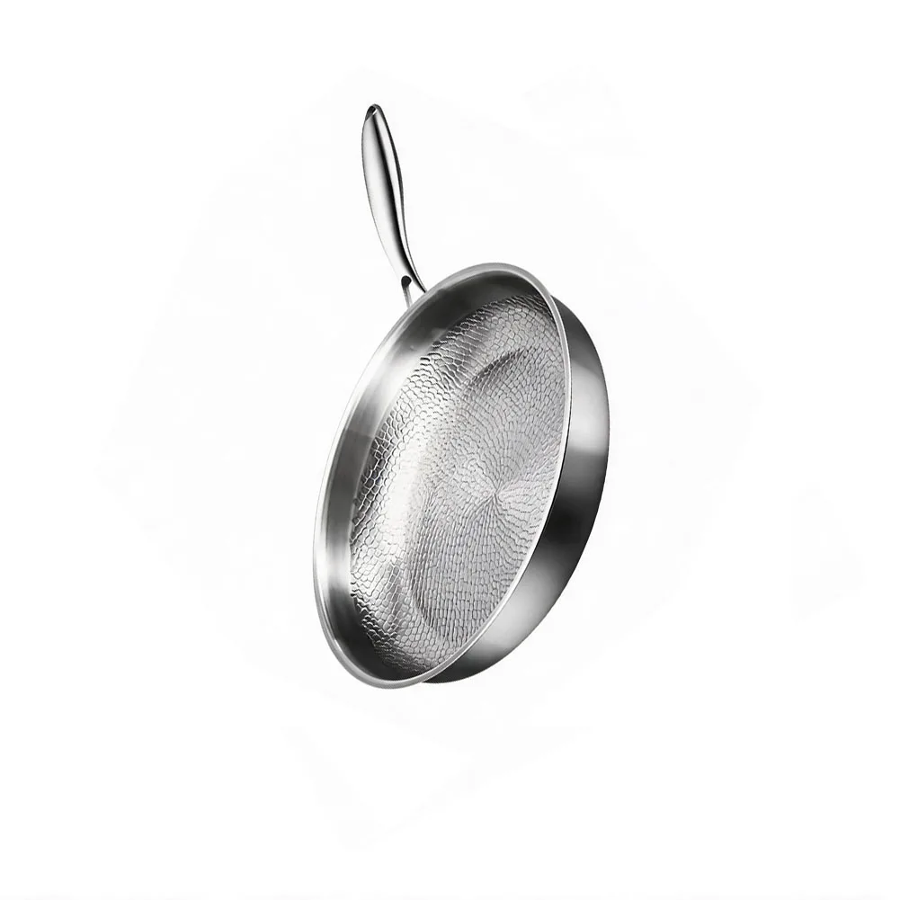 Healthy Meal Preparation Frying Pan Frying Pan Non Coated Skillet 304 Stainless Steel Pan Thick Steel Construction