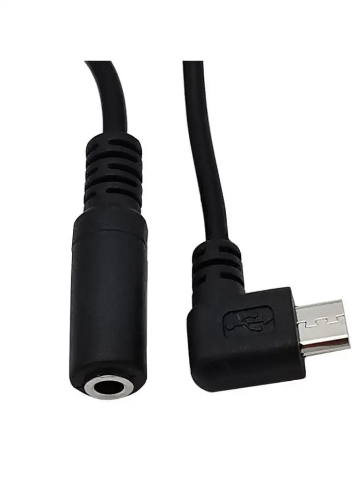 

R53C Micro USB to 3.5mm Adapter Cable Right Angled Micro USB Male Cord