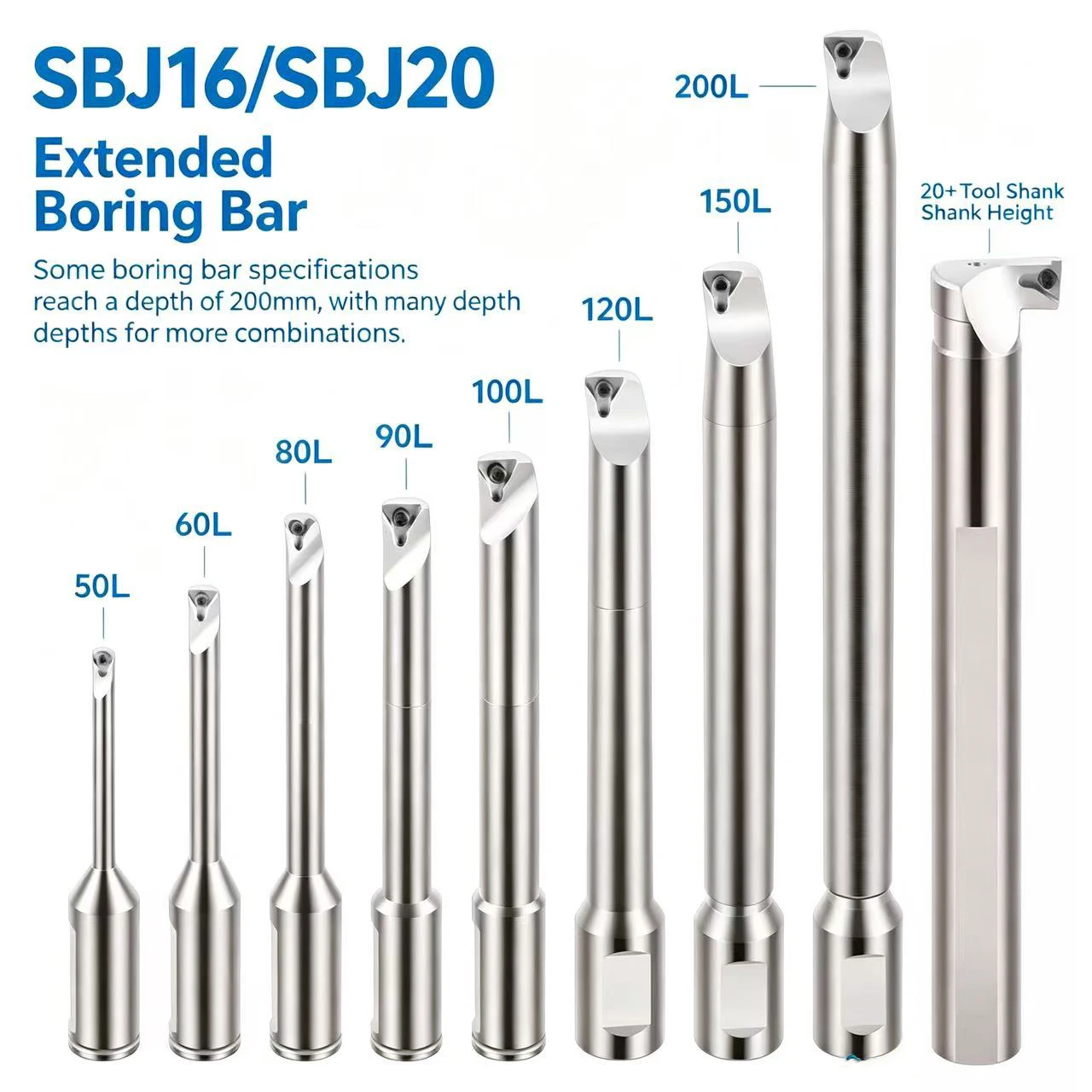 sbj16-sbj20-拡張ボーリングバー-ボーリングツール固定具-nbh2084-ボーリングバー-長さ50-200mm-cnc深穴加工旋盤用ボーリングバー