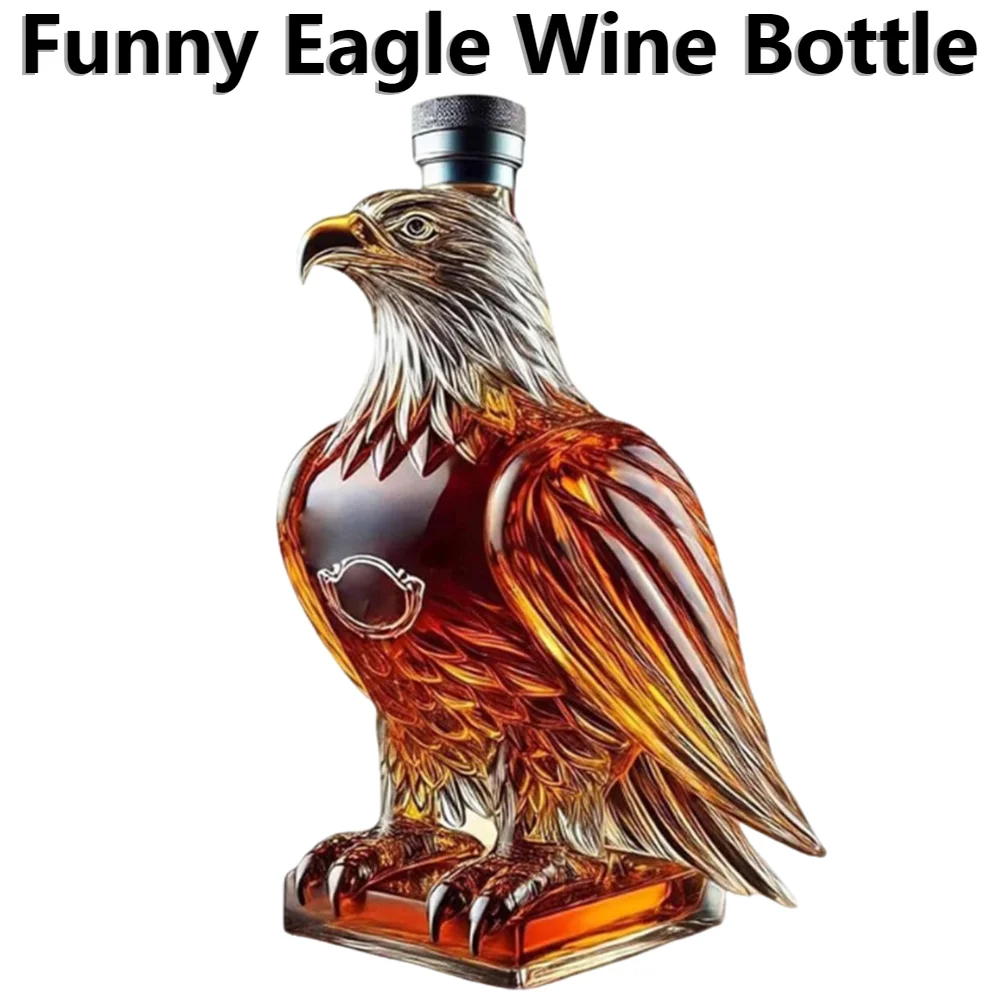 Unique Whiskey Eagle Glass Decanter Funny Whiskey Wine Bottle Transparent Drinking Drinkware Personality Bar Decor Gifts for Men