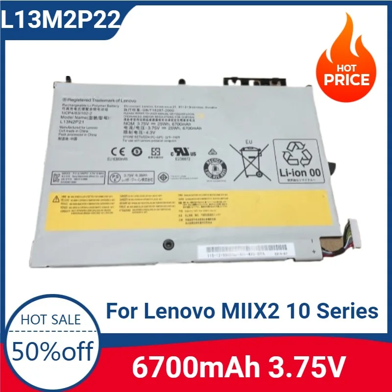 New High-quality L13M2P22 L13N2P21 25Wh 6700mAh 3.75V Laptop Battery for Lenovo MIIX2 10 Series Notebook 1ICP4/83/103-2