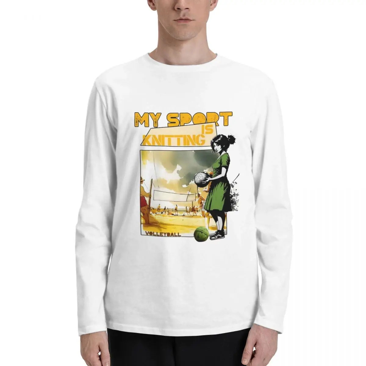 My_sport_is_knitting Premium Men's Long Sleeve Tee - Classic Design with Superior Comfort for All-Day Wear