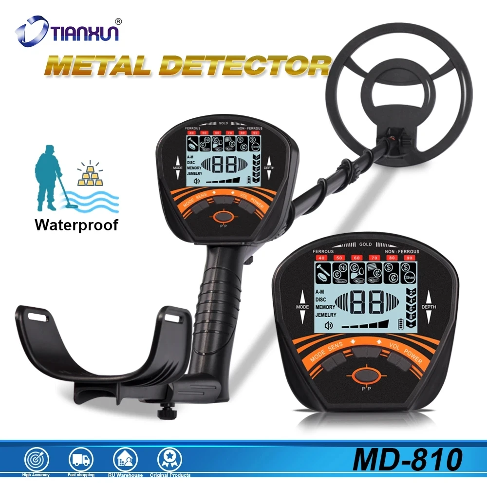 

Professional Pinpointer Gold Detectos MD-810 Depth All Metal Detector Machine Treasure Finder Handheld Circuit Metales Hunter